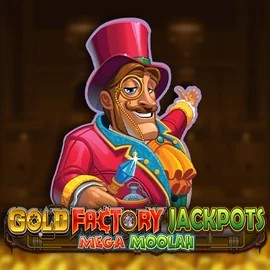 Gold Factory Jackpots Mega Moolah logo by Aurum Signature Studios at 50 Cent Casino